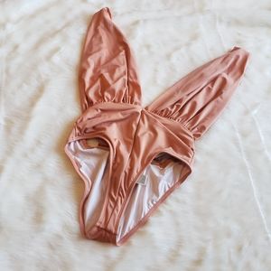 We are HAH comin' in hawt copper rose swimsuit S